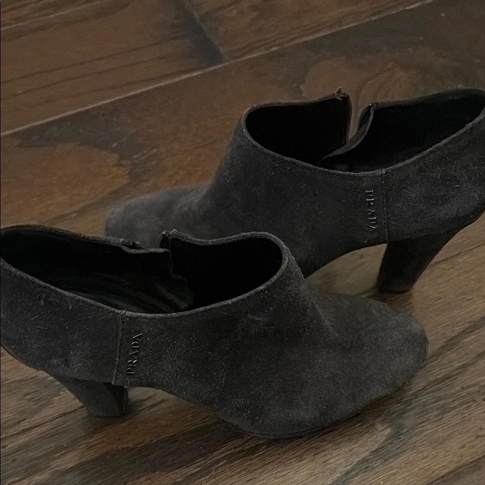 Prada gray Suede Ankle Boots